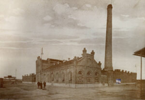 Das Kessel- und Machinenhaus, die heutige Große Halle. In: Das neue Schweineschlachthaus im III. Bezirke, Wien Magistrat, 1910, S. 19, Abb. 10Foto: Privatarchiv cccschlot, Quelle: ONB