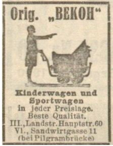 Wiener Neueste Nachrichten, Anzeigenteil, Haberhammer Kinderwagen Bekoh, 08.04.1934, S28